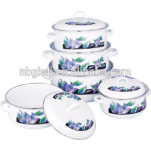 Enamelware pinnacle casserole set with double handle for food warm